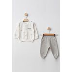 Aziz Bebe Erkek Bebek Desenli Sweatshirt Pantolon 2 'li Alt Üst Bebek Takımı 3 Ay - 36 Ay