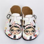 Aziz Şahin Shoes 5013 Bandanalı Kız Sabo Beyaz Kadın Terlik