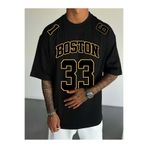 AZIZI TEKSTIL Erkekler için Boston 33 Numaralı Forma T-Shirt - Pembe Rahat Yazlık Tişört,