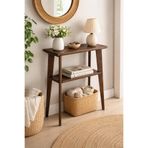 AZM DESİGN Modern Ceviz Dresuar | 2 Raflı Ahşap Konsol Masa | Antre Koridor Salon Dekoratif Dresuar