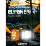 Azmarka HB-1678 38W Solar Şarjlı LED + COB Çok Fonksiyonlu Fener | Powerbank | 4 Mod | Kamp ve Acil Durum Aydınlatma - Siyah