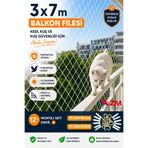 Azmtürkiye 3 x 7 m Kedi Balkon Filesi – UV Dayanıklı Güvenlik File, Kuş & Evcil Hayvan Koruma Ağı