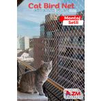 Azmtürkiye Balkon Filesi 2,5x5 m - Kuş ve Kedi Koruma Ağı, Kuş Önleyici File (Piton, Kanca ve Dübel Dahil)