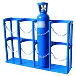 Azot Gazı Silindir Depolama Rafı - 8/9/10L CO2 ve O2 Tankları için Duvar/Zemine Monte Edilebilir Braket, Vidalar, Klinik Oksijen Tankı Tutucu (33"x8.7"x23.6")