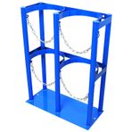 Azot Gazı Silindir Depolama Rafı - 8/9/10L CO2 ve O2 Tanklarını Tutar, Duvara/Zemine Monte Edilebilir, Vidalar Dahil, Klinikler için İdeal, Dayanıklı 45x22x60cm Tasarım