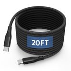 AZPPANXI 20FT USB C - USB C Kablosu 60W, Ekstra Uzun Tip C Şarj Cihazı Hızlı Şarj Kablosu, Premium Naylon Örgülü USB C Şarj Kablosu Galaxy/iPad Pro/MacBook/LG/Anahtar/Piksel ve Diğer USB C Cihazlarıyla Uyumlu