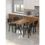 Azra 70 x 110 cm Atlantik Mutfak Masası, Mutfak Masası Takımı, Yemek Masası, 4 Antrasit Sandalye