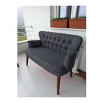Azra Aksesuar Ikili Balkon Koltugu - Kanepe - Keten Kumaş - Bekleme Koltugu-çay Seti Koltugu- Gri