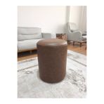 Azra Aksesuar Silindir Deri Puf 40x50 cm Dekoratif Oturma Pufu | Modern Salon, Makyaj ve Ayak Uzatma Pufu