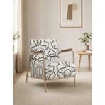 Azra Mobilya Atlas Model Berjer Antrasit Geometrik Desenli Soft Kumaş Tekli Koltuk Cappucino Metal Iskelet Kurulu Gönderim