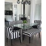 Azra Mobilya Çay Seti Koltuk Takımı Zebra Model 2+1+1+Bench - Siyah - Beyaz