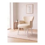 Azra Mobilya Roma Modern Ofis Koltuğu Demonte Suni Deri Krem 60x55x48 cm Standart 14 kg Ahşap Beyaz Ayaklı Berjer