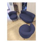 Azra Mobilya Sydney Çay Seti Koltuk Takımı– Keten Kumaş 2+1+1 | Ceviz Ayak | Modern Salon & Ofis Takımı | KREM