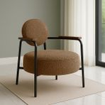 Azra Mobilya Venüs Metal Ayaklı Modern Berjer Koltuk - Soft Kumaşlı, Renk Seçenekli, 60x60 cm - VİZON