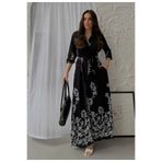 azra moda Damla Desen Gömlek Elbise Siyah