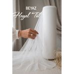 AZREN STORE Beyaz Hayal Tül, Bohça Tülü, Nişan Tülü, Gelin Damat Düğün Konvoy Kapı Valiz Süsleme, Doğum Günü, Duvak Yapımı, Hediye Süsü, 100x300 Cm