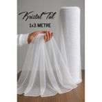 AZREN STORE Beyaz Süsleme Tülü, Bohça Tülü Nişan Tülü, Gelin Damat Düğün Konvoy Kapı Valiz Süsleme, Kristal Tül, Hediye Süsü, 100x300 Cm