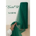 AZREN STORE Yeşil Süsleme Tülü 5 METRE, Bohça Tülü, Nişan Tülü, Söz Nişan Gelin Damat Düğün Kapı Valiz Süsleme 500X300cm