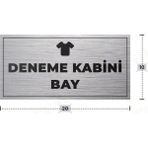 Azresa Deneme Kabini Bay Yazılı - Metal - Gümüş Renk - Kapı Isimliği - 20X10 cm