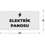 Azresa Elektrık Panosu Yazılı - Metal - Beyaz Renk - Kapı Isimliği - 30X15 cm