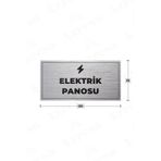 Azresa Elektrık Panosu Yazılı - Metal - Gümüş Renk - Kapı Isimliği - 30X15 cm