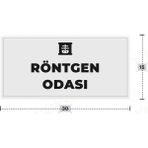 Azresa Röntgen Odası Yazılı - Metal - Beyaz Renk - Kapı Isimliği - 30X15 cm