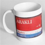 Azresa Trabzon Araklı Sokak Tabelası Baskılı Kupa Bardak