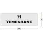 Azresa Yemekhane Yazılı - Metal - Beyaz Renk - Kapı Isimliği - 20X7 cm - 1