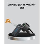 Azrlya Aux Bluetooth Adaptör ve 38W Hızlı Araç Şarj Cihazı Seti - Lisinya