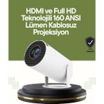 Azrlya HDMI ve USB Girişli Uzun Ömürlü Ampullü Projeksiyon - Lisinya