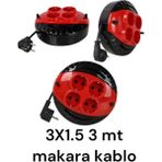 Azrlya Mini Kablolu Makara 4'lü 3mt (3x1,5cm)(1 Adet) ( Lisinya )