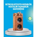 Azrlya Retro Bluetooth Hoparlör Ahşap Görünümlü 5W Çift Stereo Ses - Lisinya