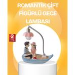 Azrlya Romantik Çift Figürlü Gece Lambası Sandal Model Sevgiliye Özel Hediye - Lisinya