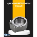 Azrlya Yuvarlak Çakmaklı Küllük Dayanıklı Metal Yapı - Lisinya