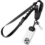 Azrra Ayarlanabilir Crossbody Telefon Kordonu: iPhone Samsung için Evrensel Crossbody Telefon Askısı Ayarlanabilir Boyun Telefon İpi, Siyah, Universal