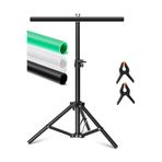 AZT 70*100cm T Stand Bar + Beyaz Siyah Yeşil 60x130cm Parlak ve Mat Çift Taraflı PVC Fon Zemin Kağıdı