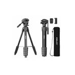 AZT Kingjoy S690 VT-200 10kg Kapasiteli 155cm Çantalı Pan Kafa Profesyonel Tripod Telefon Tutucu Kumanda