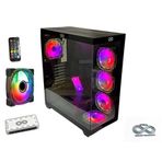 Aztech AZT101 B5 RGB Fan Uzaktan Kumanda Temperli Cam RGB Switch Siyah Akvaryum ATX Gaming Bilgisayar Kasası