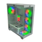 Aztech AZT201 W5 Switch Beyaz RGB Fan Uzaktan Kumanda Temperli Cam Akvaryum Gaming Bilgisayar Kasası