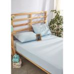 Aztex Tek Kişilik ve Çift Kişilik Çarşaf Takımları Düz Renkli Lastikli Çarşaf - 180x200 - Mavi