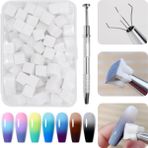 azttior 125 Nail Art süngeri ve 4 tırnaklı tırnak süngeri, metal tutucu, ombre ve gradyan tırnak tasarımı için, tırnak sanatı sünger fırçası, tırnak için manikür aksesuarı, bebek boomer efektleri için kendin