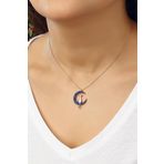 Azuris Silver Azuris 925 Ayar Gümüş Ay Ve Yalnız Kedi Kolye