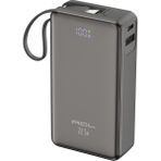 Azurtech 10000MAH 22.5W Süper Hızlı Şarj Powerbank - LCD Ekranlı, Type-C Dahili Kablo, 3 Cihaz Şarj Desteği - Gri