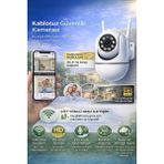 Azurtech 1080P Wifi Kamera Sistemi Kablolu Kamera 360° Döndürülebilir Iki Yönlü Konuşma App Uzaktan Kumandalı Kablolu Kamera Ev Ofis Iç Mekan USB ile Güçlendirilmiş Beyaz