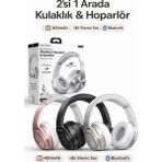 Azurtech 2’si 1 Arada Bluetooth Kulaklık & Hoparlör | 400MAH Batarya, Stereo Ses, Katlanabilir Kablosuz Kulak Üstü - Çok Renkli