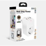 Azurtech Akım Korumalı Priz 1x Priz, 2x Type-C, 1x USB Port Çıkışlı Tekli Priz - Beyaz