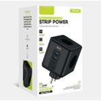 Azurtech Akım Korumalı Priz Kablosuz 3'lü Priz Soketi, 3x USB Girişi, 1x Type-C Girişi Priz Çoğaltıcı Kompakt Tasarım