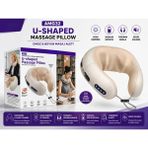 Azurtech AMG32 Boyun & Omuz Masaj Yastığı – Isıtmalı (Sıcak Kompres), 2000MAH Şarjlı U-Shape Masaj Aleti - Krem