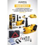 Azurtech Auhma 5 Ton Elektrikli Kriko Seti 4’ü 1 Arada – Bijon Sökme, Lastik Şişirme, LED Fenerli Araç Tamir Kiti - çok renkli