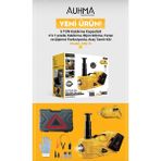 Azurtech Auhma 5 Ton Elektrikli Kriko Seti 4’ü 1 Arada – Bijon Sökme, Lastik Şişirme, LED Fenerli Araç Tamir Kiti - sarı